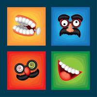 fools day funny icons vector