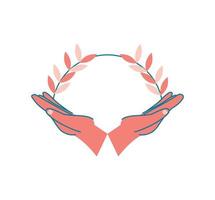 peaces hands emblem vector