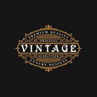logotipo de adorno de lujo vintage vector