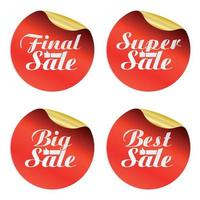 Red sale stickers set final,super,big,best with hands best choice vector