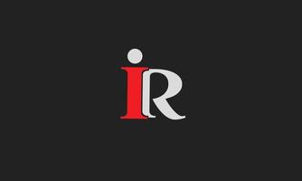 Alphabet letters Initials Monogram logo IR, RI, I and R vector
