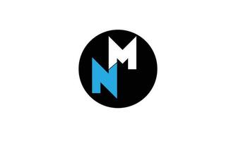 letras del alfabeto iniciales monograma logo nm, mn, n y m vector