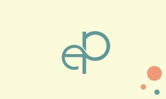 alfabeto letras iniciales monograma logo ep, pe, e y p vector