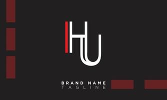 Alphabet letters Initials Monogram logo HU, UH, H and U vector