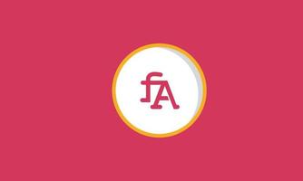 Alphabet letters Initials Monogram logo FA, AF, F and A vector