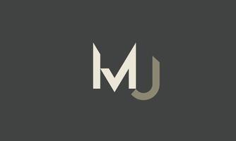 alfabeto letras iniciales monograma logo mj, jm, m y j vector