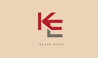 Alphabet letters Initials Monogram logo KE, EK, K and E vector