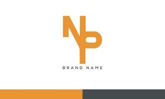 Alphabet letters Initials Monogram logo NP, PN, N and P vector