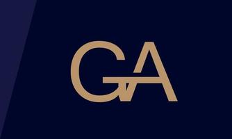Alphabet letters Initials Monogram logo GA, AG, G and A vector