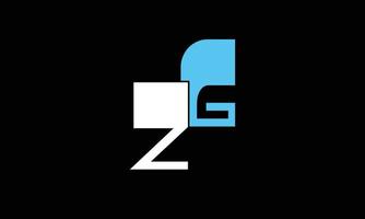 alfabeto letras iniciales monograma logo zg, gz, z y g vector