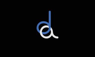 letras del alfabeto iniciales monograma logo da, ad, d y a vector