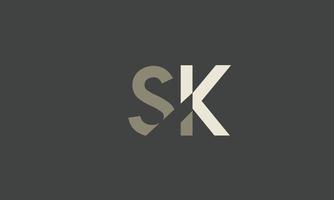 alfabeto letras iniciales monograma logo sk, ks, s y k vector