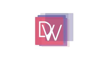 alfabeto letras iniciales monograma logo dw, wd, d y w vector