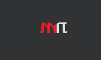 letras del alfabeto iniciales monograma logo mn, nm, m y n vector