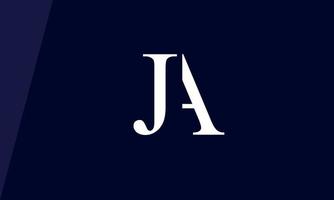Alphabet letters Initials Monogram logo JA, AJ, J and A