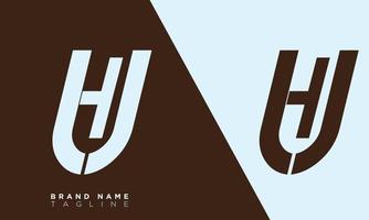 alfabeto letras iniciales monograma logo uh, hu, u y h vector