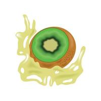 kiwi fresh splash vector