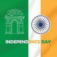 15 de agosto día de la independencia india diseño de publicación en redes sociales vector