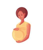 pregnant african american woman vector