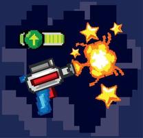 pixelated weapon shooting vector