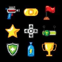 iconos de videojuegos pixelados vector