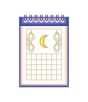 icono de calendario de Ramadán vector