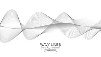 White abstract background design with wavy lines vector