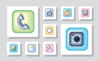 web applications icons vector