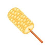 grilled stick of corn vector