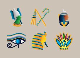 icons egypt culture vector