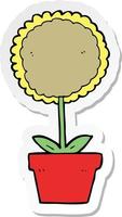 sticker of a cute cartoon flower vector
