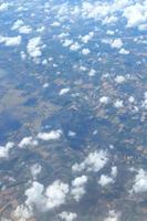 Aerial view of peaceful earth covered in clouds photo