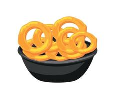 onion rings fast food vector