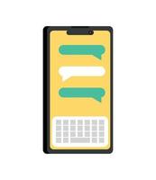 smartphone chat screen vector