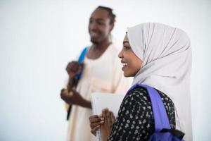 group of happy african students photo