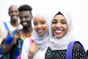 group of happy african students photo