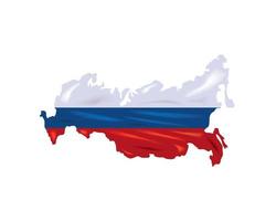 map and flag russia vector