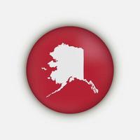 Alaska state on red circle red map. vector