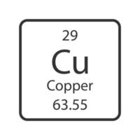 Copper symbol. Chemical element of the periodic table. Vector illustration.