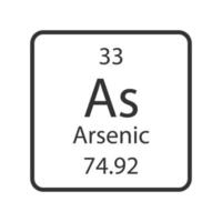 Arsenic symbol. Chemical element of the periodic table. Vector illustration.