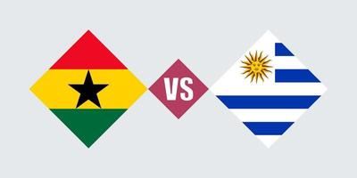 concepto de bandera de ghana vs uruguay. ilustración vectorial vector