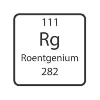 Roentgenium symbol. Chemical element of the periodic table. Vector illustration.