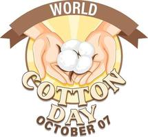 World Cotton Day October 7 Banner Design vector