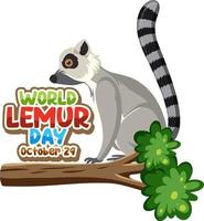 World Lemur Day Poster Design vector