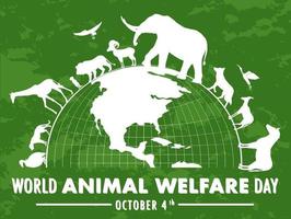 World Animal Welfare Day Concept Vector