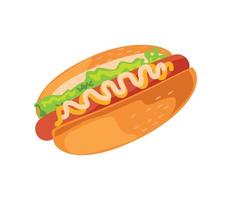 comida rápida de hot dog vector