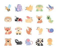 set of spring animals vector