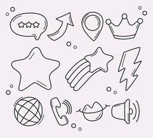 icons set doddles vector