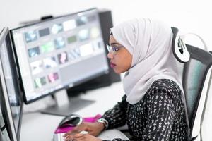 afro american modern  muslim woman photo