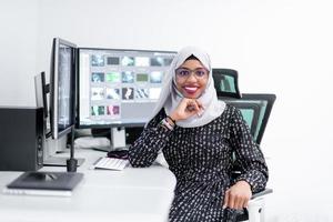 afro american modern  muslim woman photo